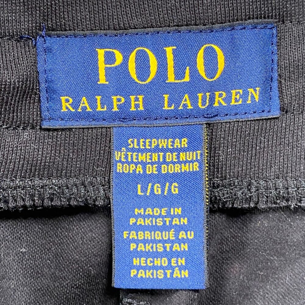 Polo Ralph Lauren Luxury Mercerized Pajama Pants Men's Large Black Sleepwear NWT - Picture 4 of 12